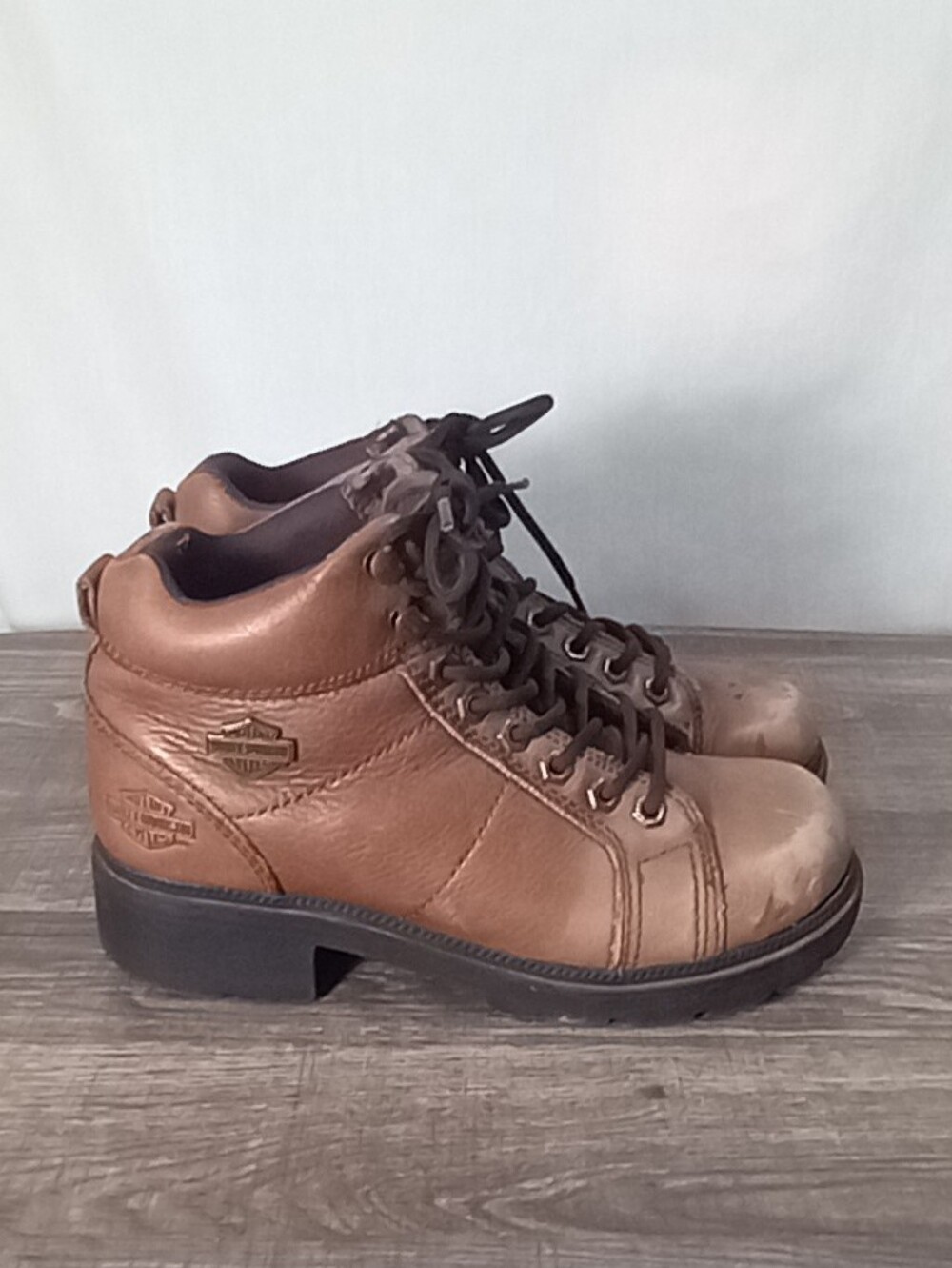 Harley-Davidson Brown Leather Hiking style Riding Boots Size 8
